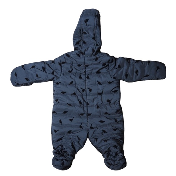 First Impressions Dinosaur Novelty Print Footed Snowsuit Baby 0-3 Months NWT - Picture 2 of 4